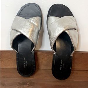 Rag and Bone Silver Cross Strap Sandals